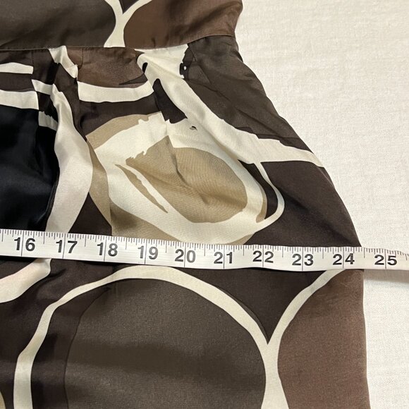 Banana Republic Women’s 14 Silk Blend Sleeveless Dress Brown Black Circle Print - Picture 9 of 11